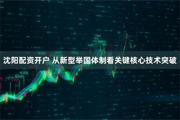 沈阳配资开户 从新型举国体制看关键核心技术突破